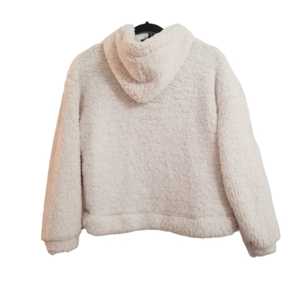 NWT Almost Famous Sherpa Fleece Shearling Hoodie 1/2 Zip Women's Size Large - Picture 2 of 7